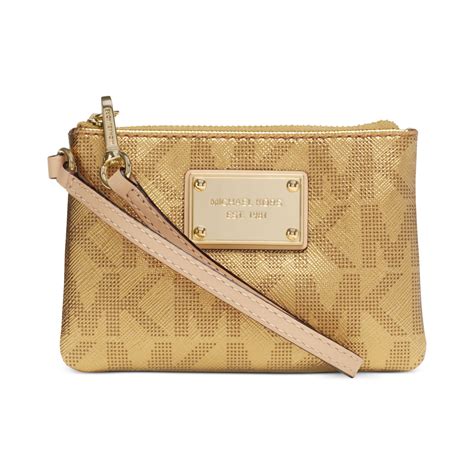 michael kors gold wristlet purse|Michael Kors wristlet on sale.